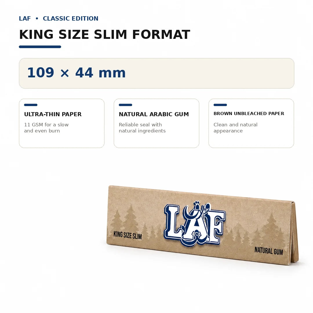 WarakLAF Brown Unbleached King Size Slim Rolling Papers