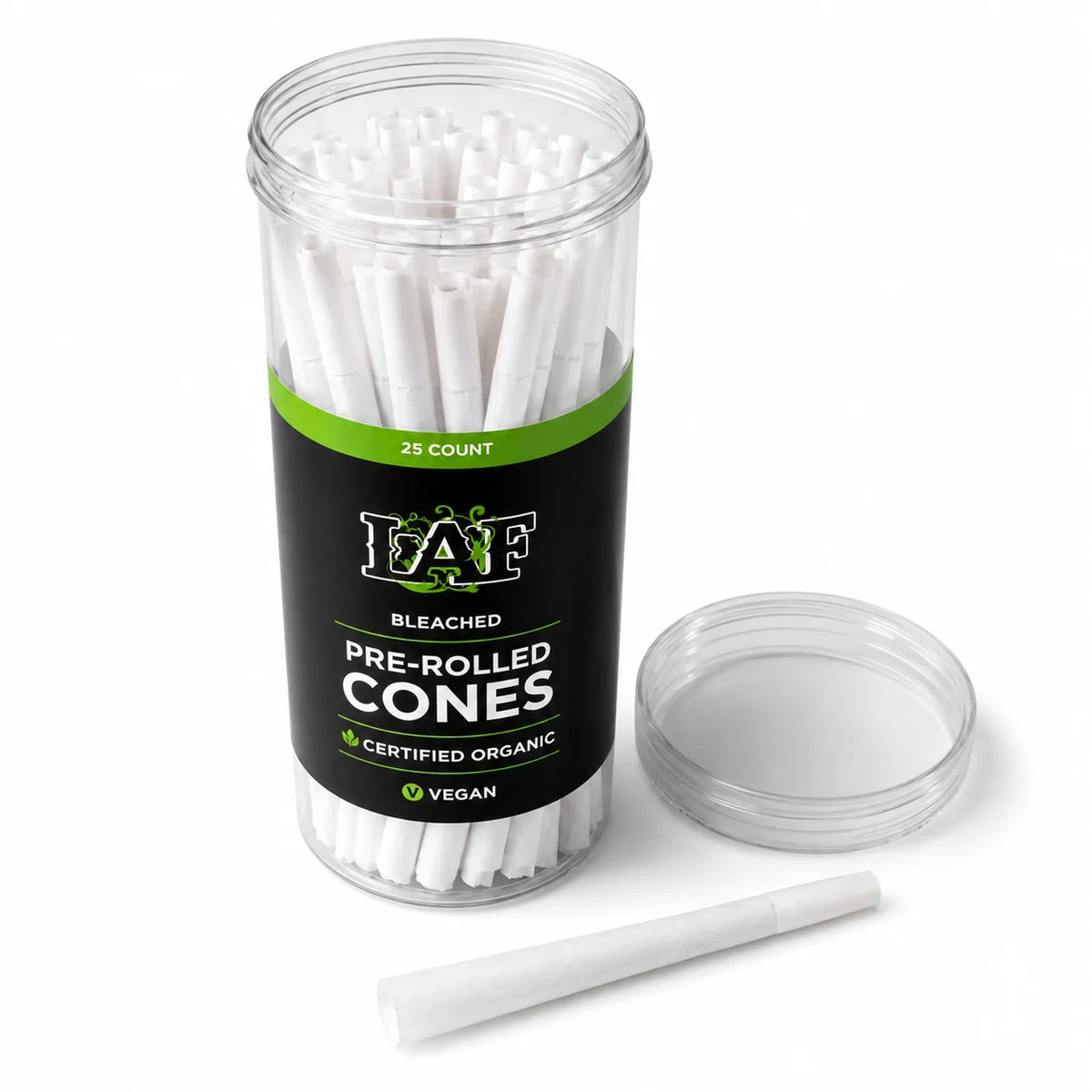 WarakLAF Classic White Pre-Rolled Cones Jar - 25Pcs