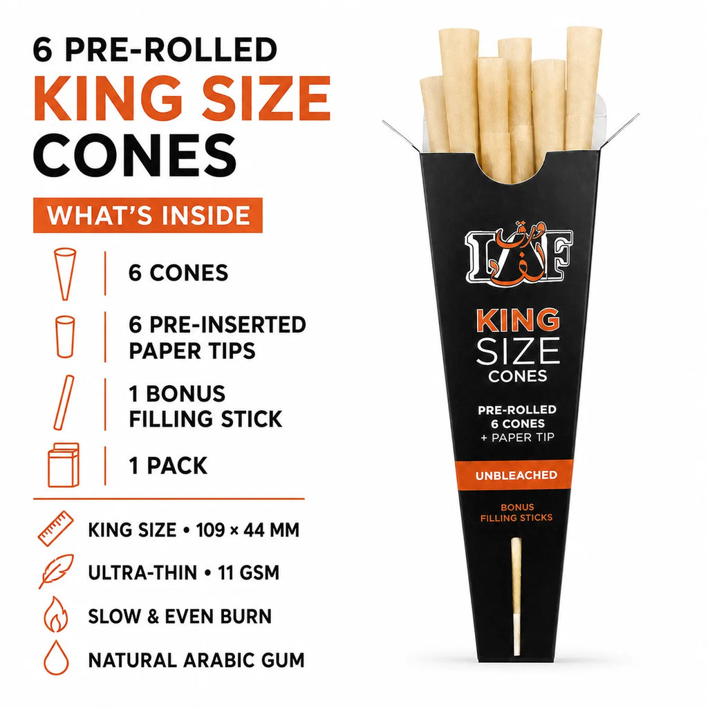 WarakLAF Unbleached Pre-Rolled Cones Pack - 6Pcs