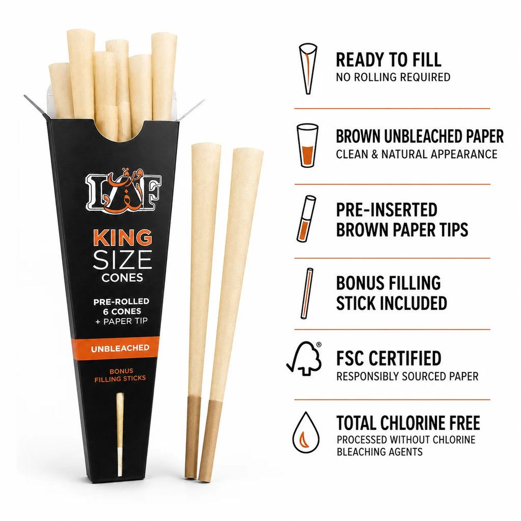 WarakLAF Unbleached Pre-Rolled Cones Pack - 6Pcs
